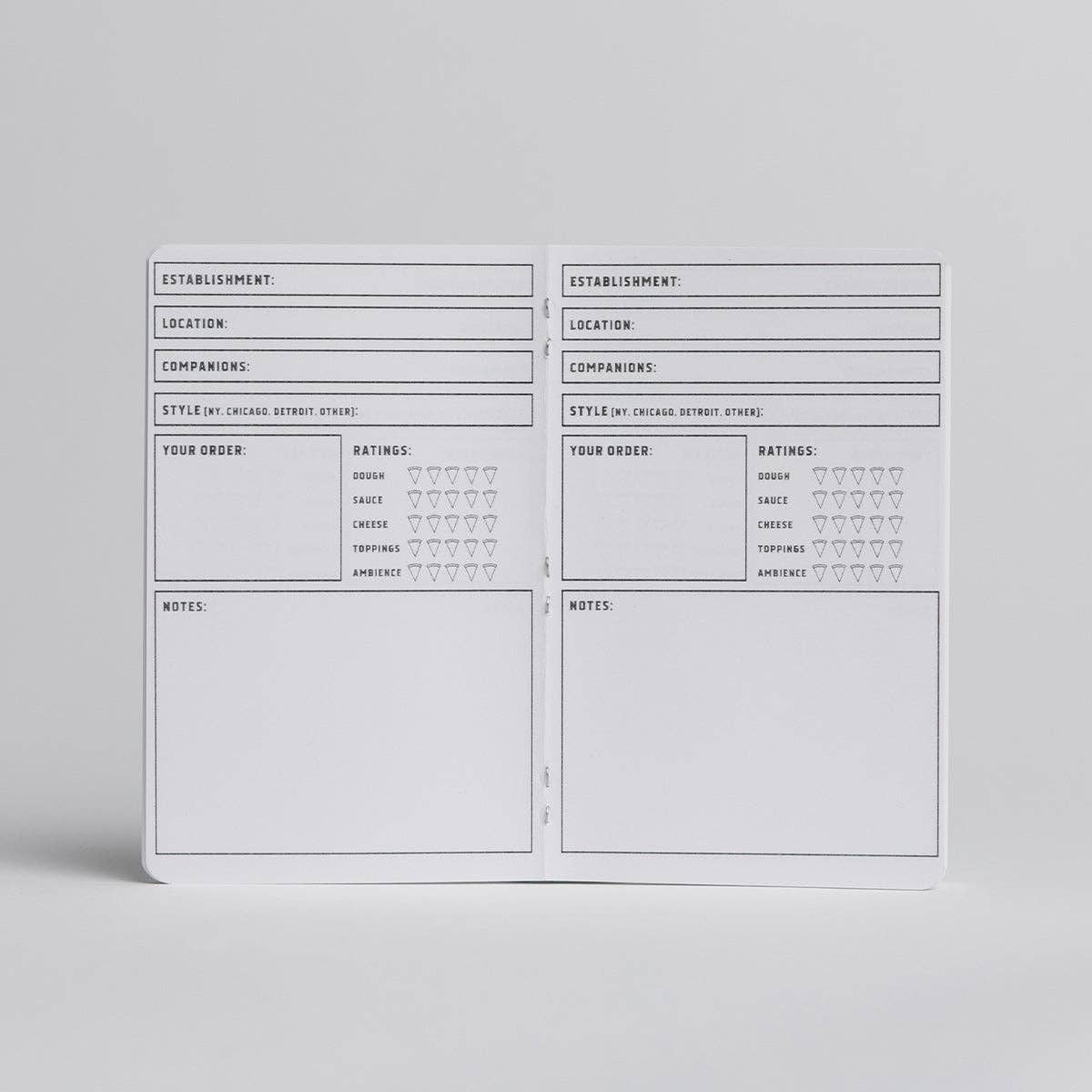 Pizza Log Book - 20-page book