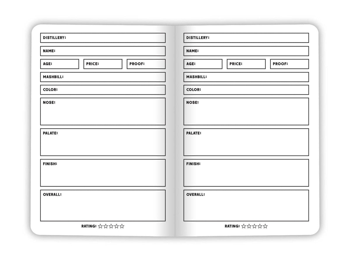 Bourbon Logbook - 20-page book - Review Bourbon tasting