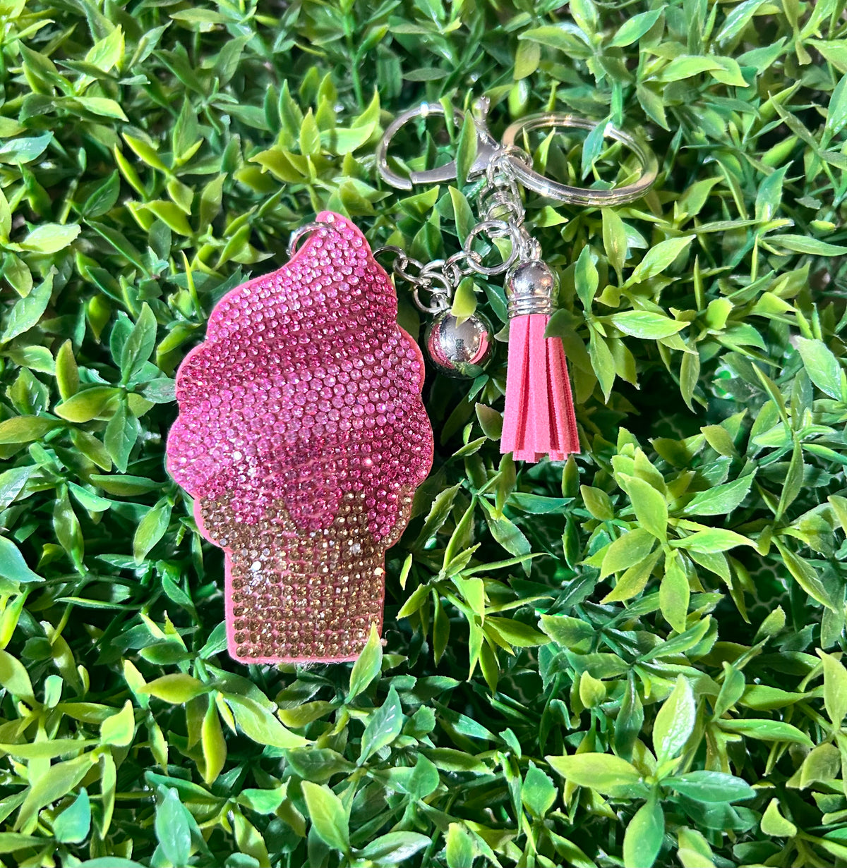 Keychain Charm - Rhinestone Ice Cream