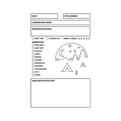 Camping Log Book - 20-pg book - Log Camping Adventures