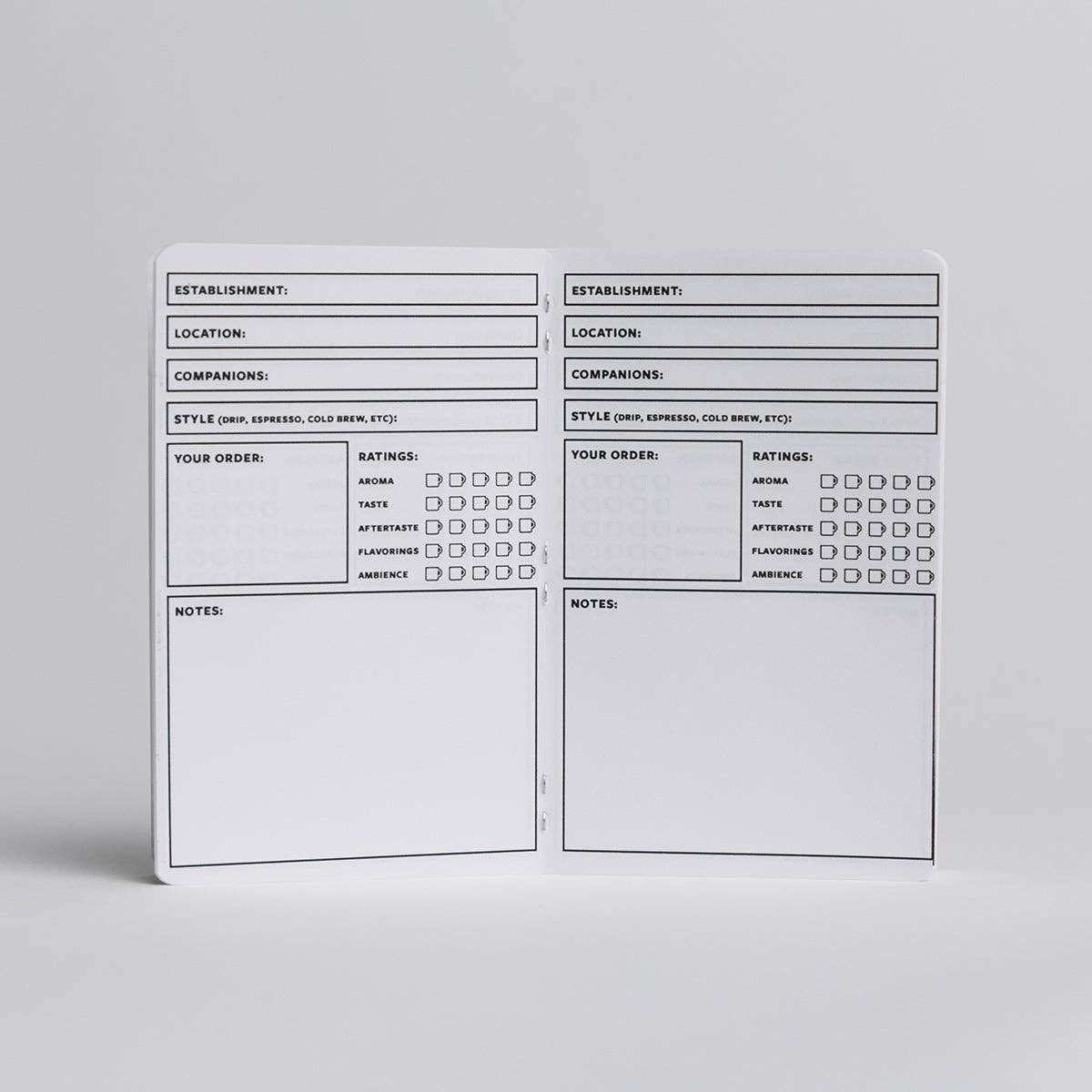 Coffee Log Book - 20-page book - Review local Shops