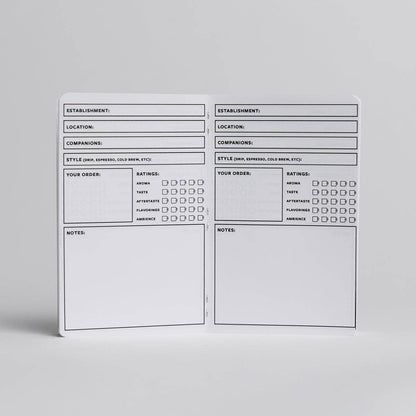 Coffee Log Book - 20-page book - Review local Shops