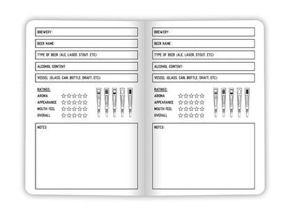 Beer Log Book - 20-page book - Review your beer tasting