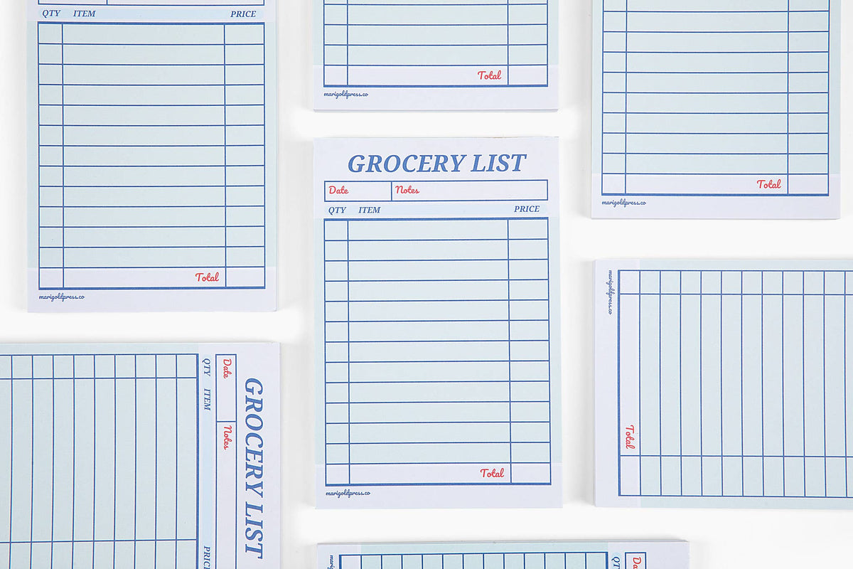 Guest Check Notepad Grocery List 