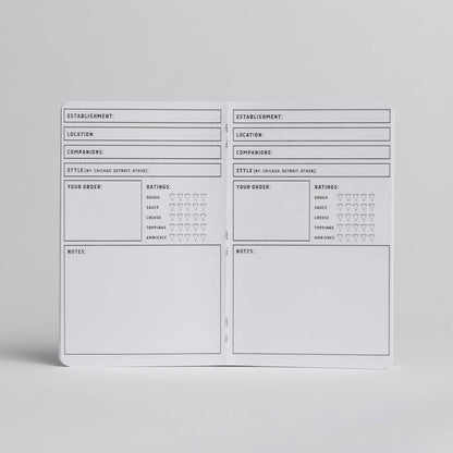 Pizza Log Book - 20-page book