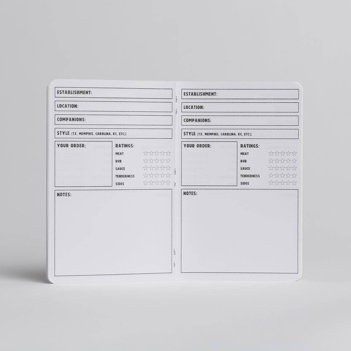 BBQ Log Book - 20-page book Review your food adventures