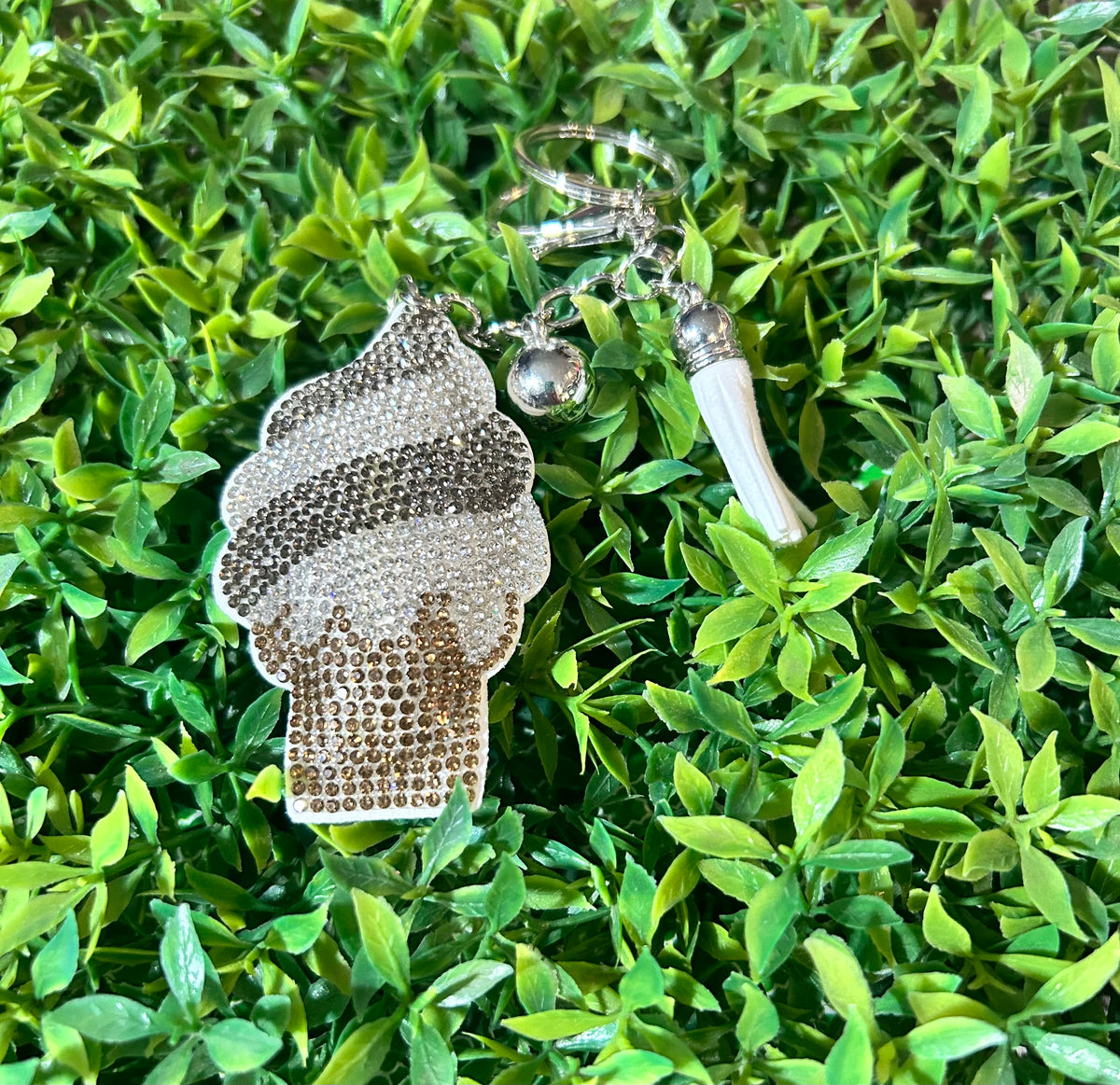 Keychain Charm - Rhinestone Ice Cream