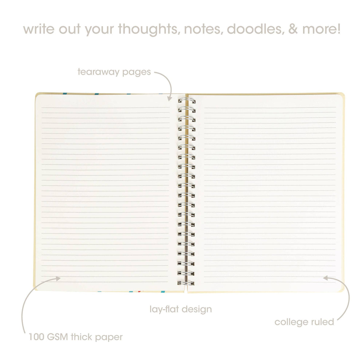 Floral Spiral Spiral Notebook, 8x10 Stationary Journal