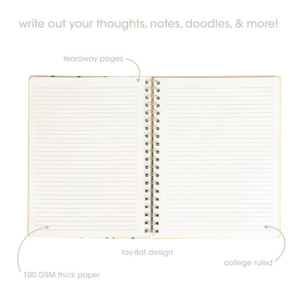 Floral Spiral Spiral Notebook, 8x10 Stationary Journal