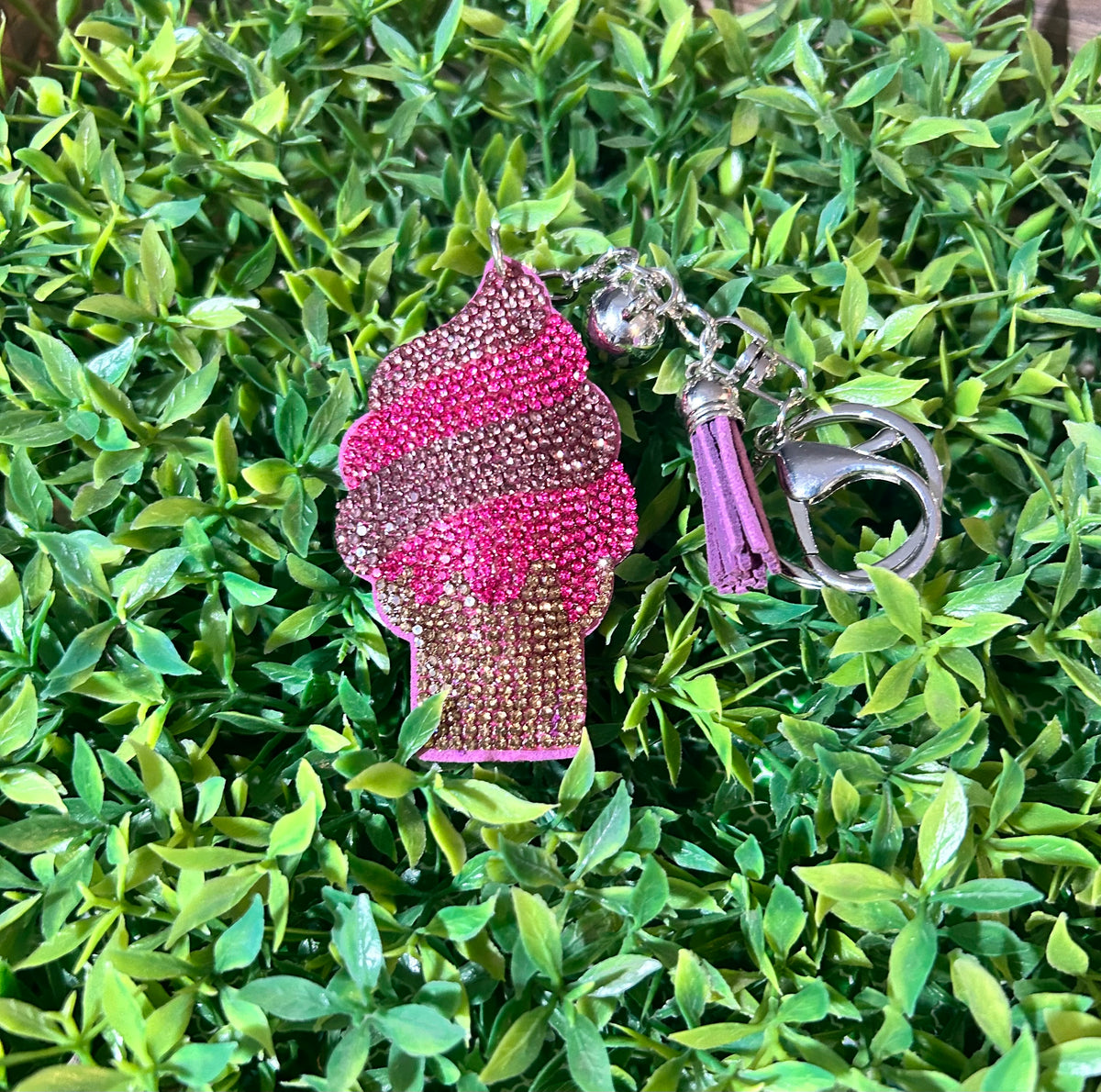 Keychain Charm - Rhinestone Ice Cream