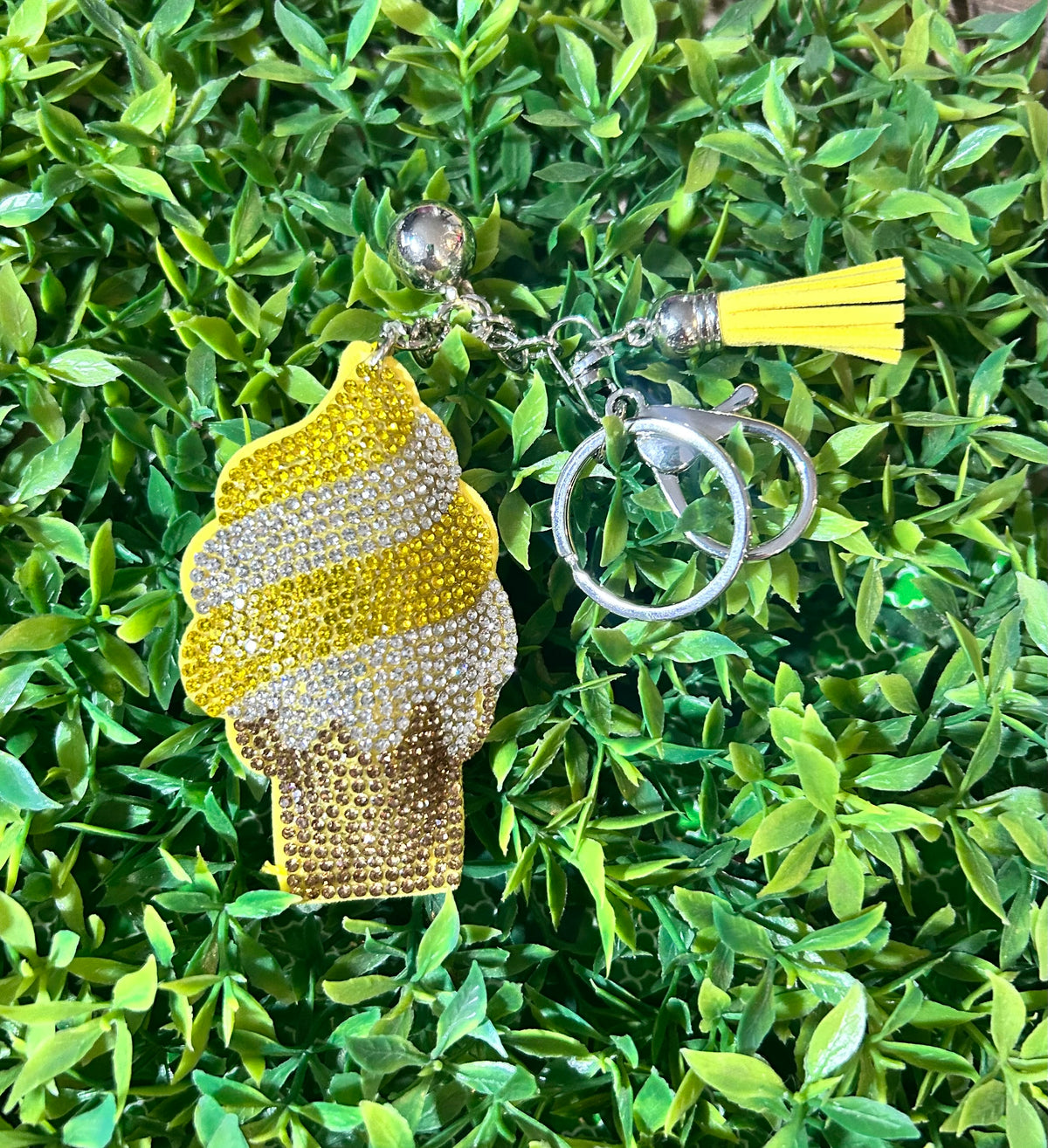 Keychain Charm - Rhinestone Ice Cream