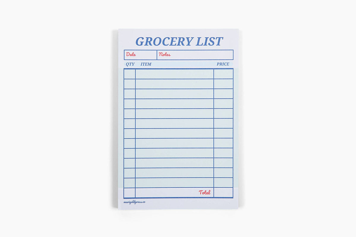 Guest Check Notepad Grocery List 
