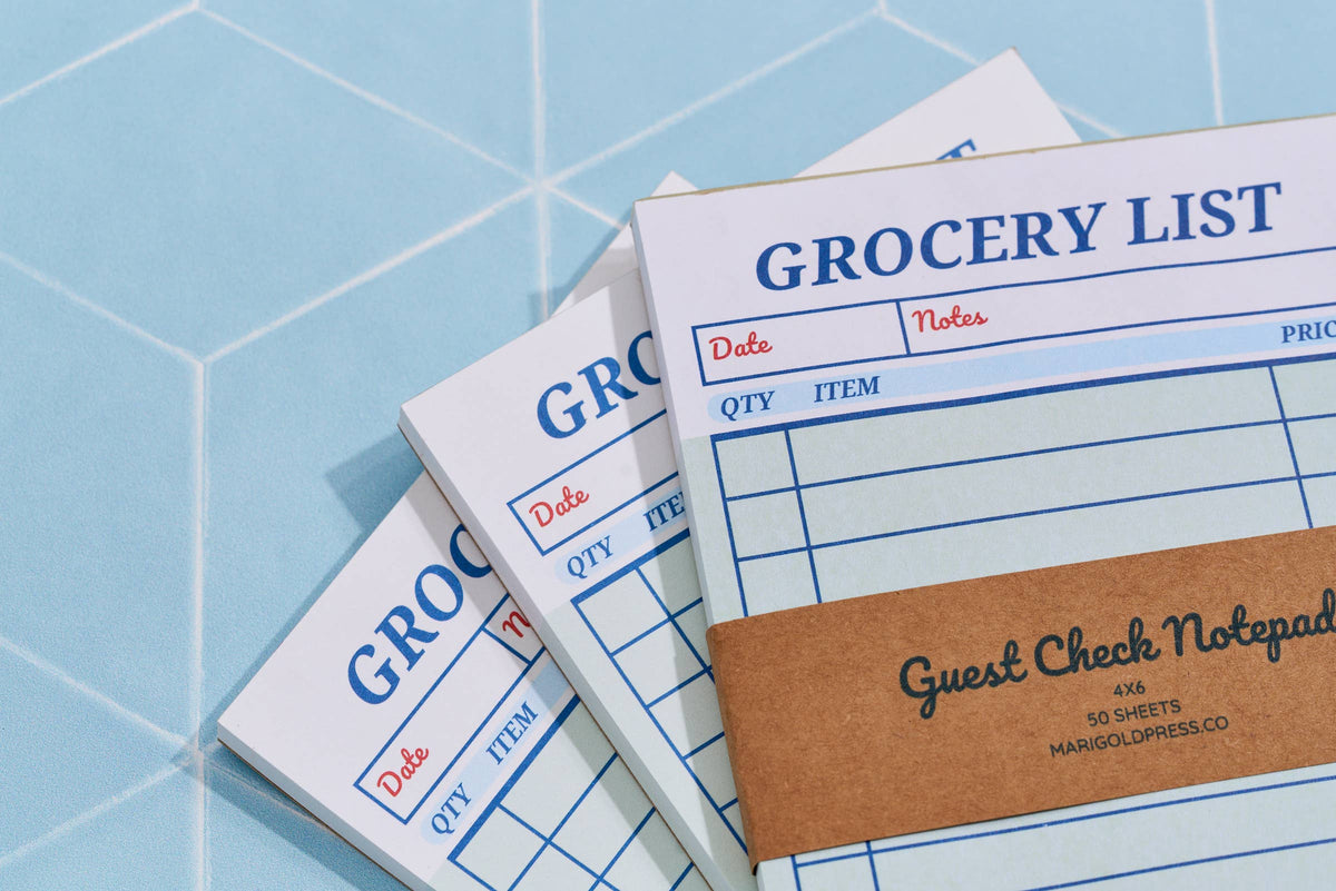 Guest Check Notepad Grocery List 