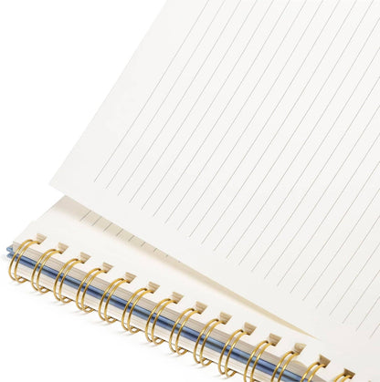 Blue Gingham Spiral Notebook, 8x10 Stationary Journal