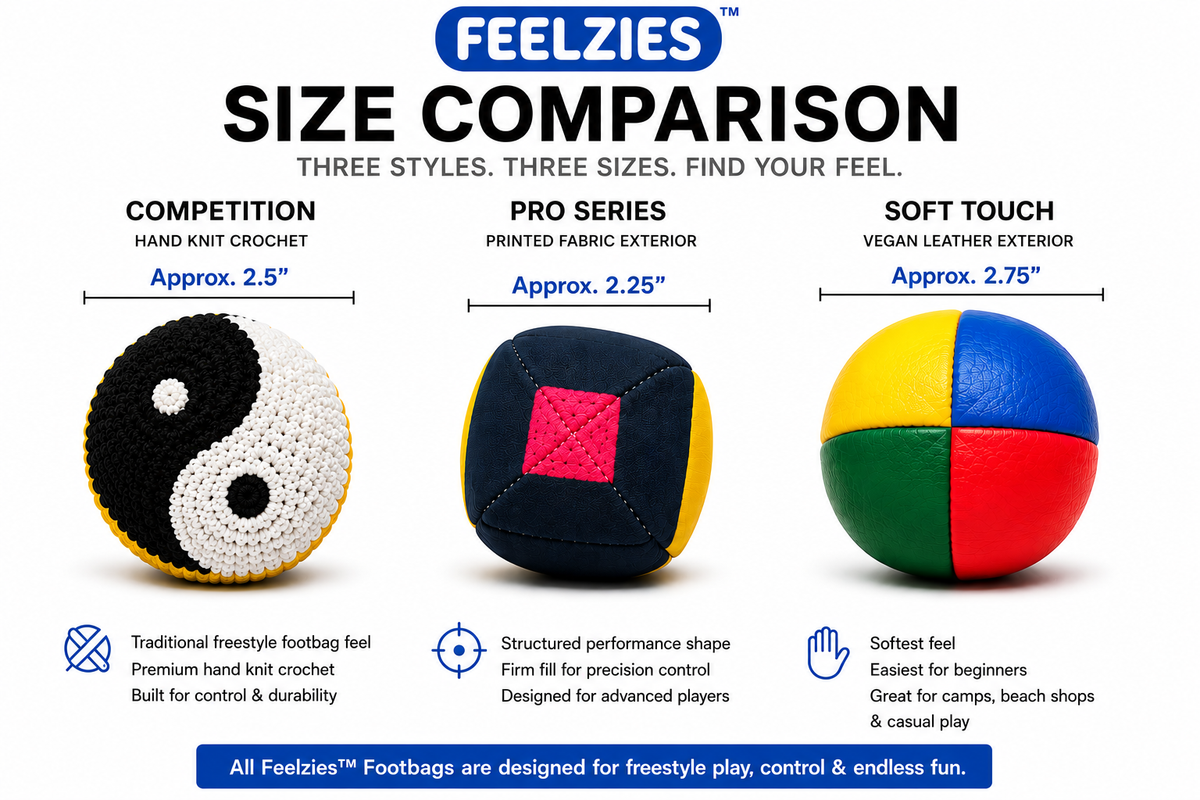 Feelzies™ Pro Series Footbags – Assorted Hacky Sacks - 6 Pack