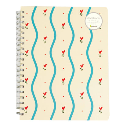 Floral Spiral Spiral Notebook, 8x10 Stationary Journal