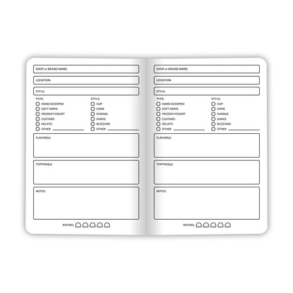 Ice Cream Logbook - 20-page book - Review frozen treats